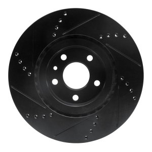 Alfa Romeo 164 Brake Rotor (1) - Front Right - R1 Concepts - Drilled & Slotted - Black - `91-`20